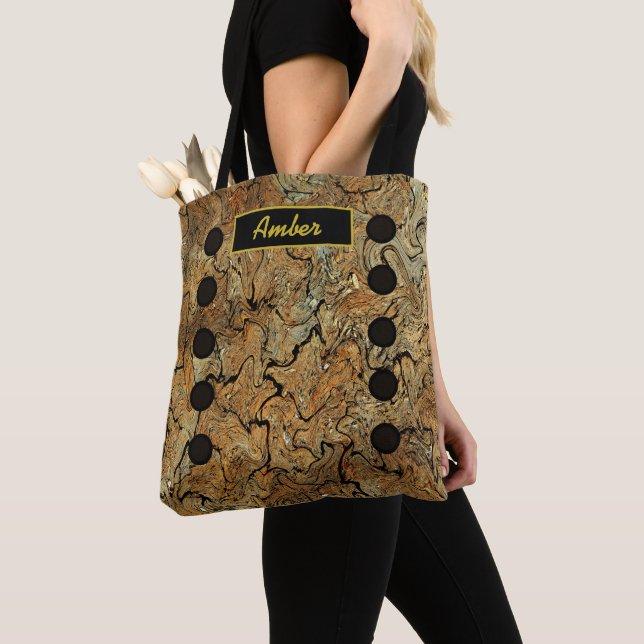 Personalized Marbled Tote Bag (Close Up)