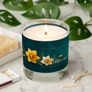 Personalized March Birth Flower Daffodil Scented Candle