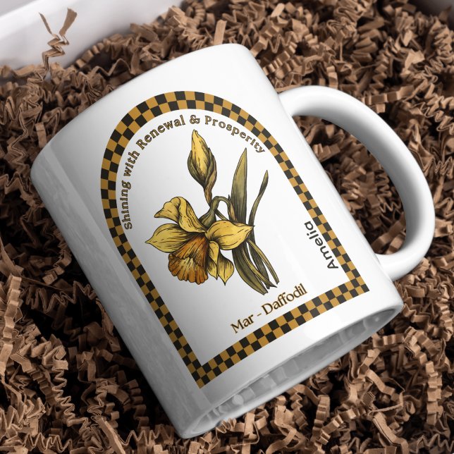 Personalized March Birth Month Fower Coffee Mug (Creator Uploaded)