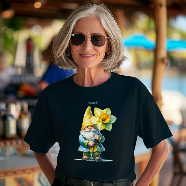 Personalized March Birth Month Garden Gnome T-Shirt (Creator Uploaded)