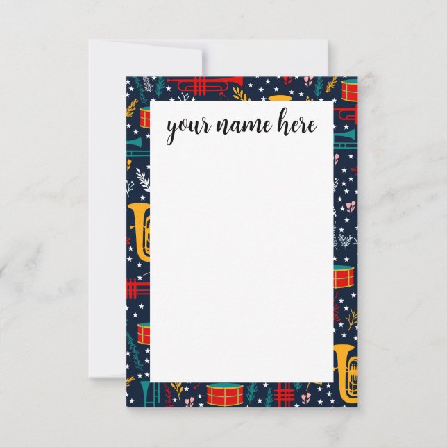Personalized Marching Band Notecards (Front)