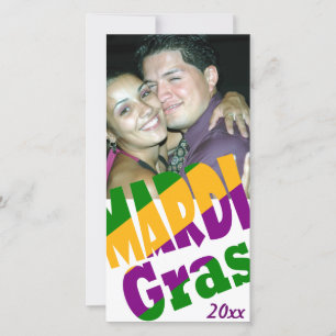 Personalized Mardi Gras 20xx Party Photo Card