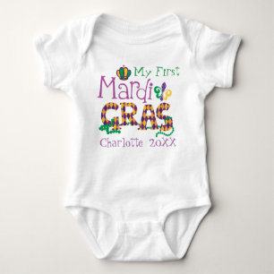 Personalized Mardi Gras Baby Bodysuit