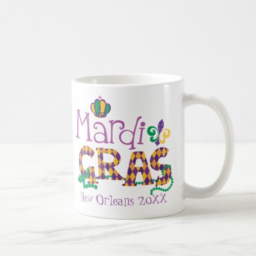 Personalized Mardi Gras Coffee Mug