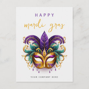 Personalized Mardi Gras Masquerade Business Postcard
