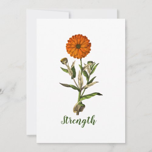 Personalized Marigold Strength Inspirational Card