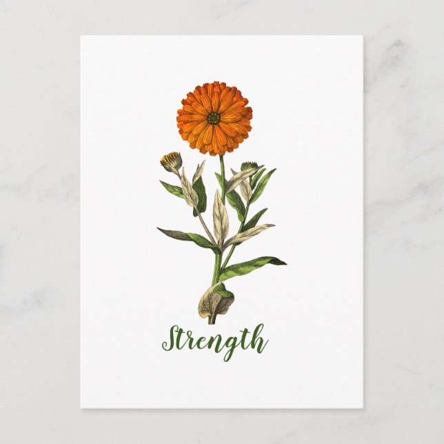 Personalized Marigold Strength Inspirational Card (Front)