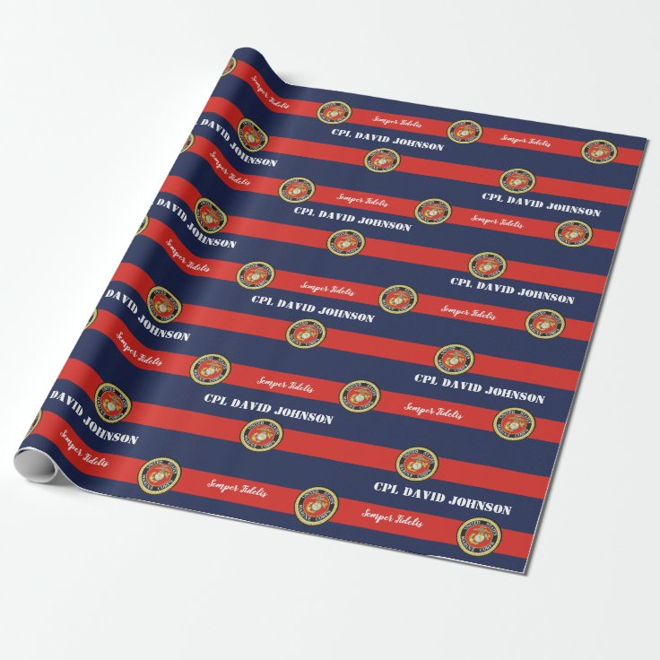 Personalized Marine Corps Wrapping Paper | Zazzle