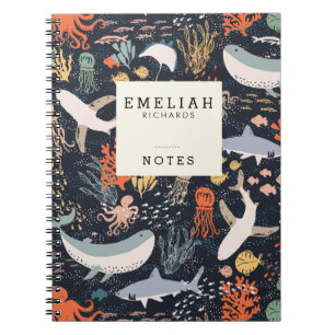 Personalized Marine Life Notebook