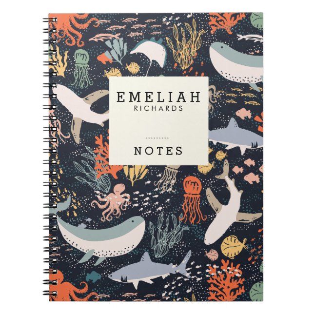 Personalized | Marine Life Notebook (Front)