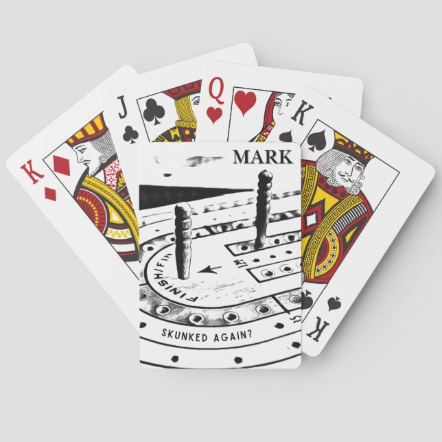 Personalized Mark Name | Cribbage Poker Cards (Back)