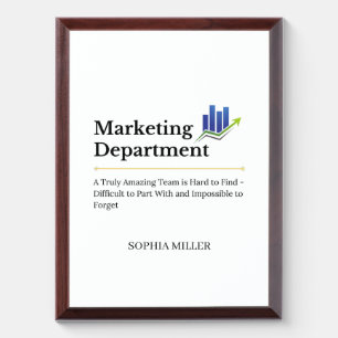 Personalized Marketing Department Amazing Team  Award Plaque