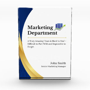 Personalized Marketing Department Promotion Quote Acrylic Award