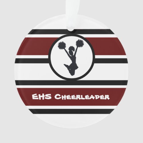 Personalized Maroon and Black Cheerleader Ornament