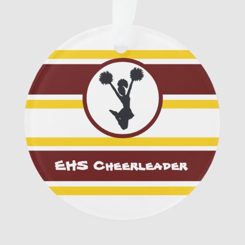 Personalized Maroon and Gold Cheerleader Ornament