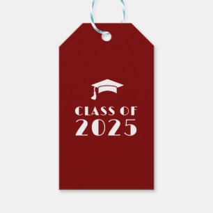 Personalized Maroon and White Graduation Gift Tags
