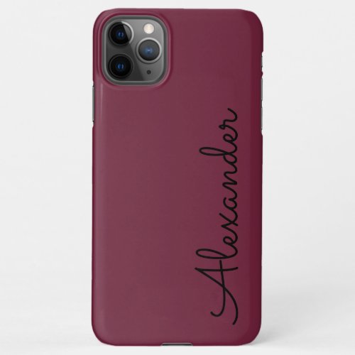 Personalized Maroon Berry Handwritten BUDGET iPhone 11Pro Max Case