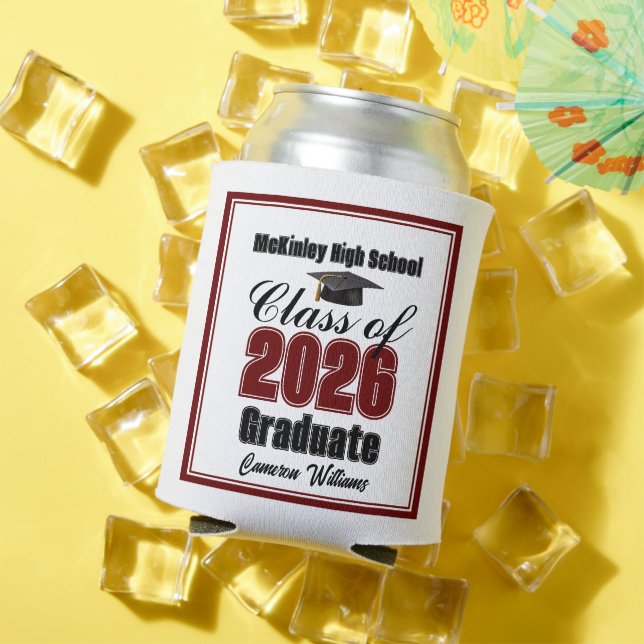 Personalized Maroon Class of 2026 Graduation Party Can Cooler (In Situ Summer)