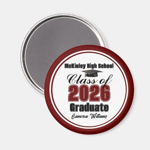 Personalized Maroon Class of 2026 Graduation Party
