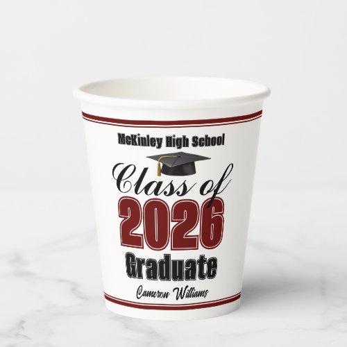 Personalized Maroon Class of 2026 Graduation Party