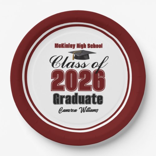 Personalized Maroon Class of 2026 Graduation Party