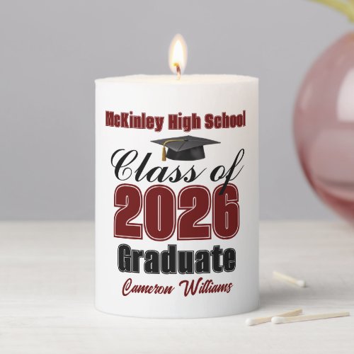 Personalized Maroon Class of 2026 Graduation Party