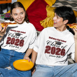 Personalized Maroon Class of 2026 Graduation T-Shirt<br><div class="desc">Customize your own maroon high school Class of 2026 graduate t-shirt for a graduation party keepsake. Cool varsity letters for the year on a great custom commemorative gift for seniors. Classic keepsake with your student name.</div>