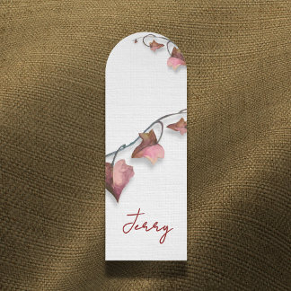 Personalized Maroon Pink Floral Watercolor  Bookmarks