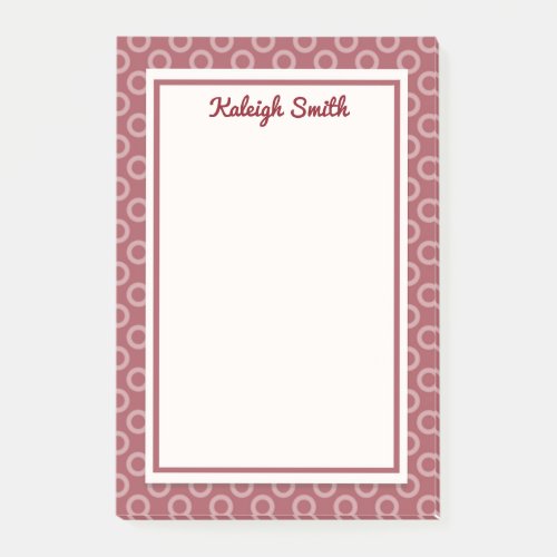 Personalized Maroon Polka Dots Post It Notes