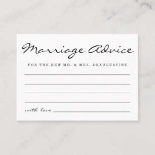Personalized Marriage Advice Cards Simple Elegant