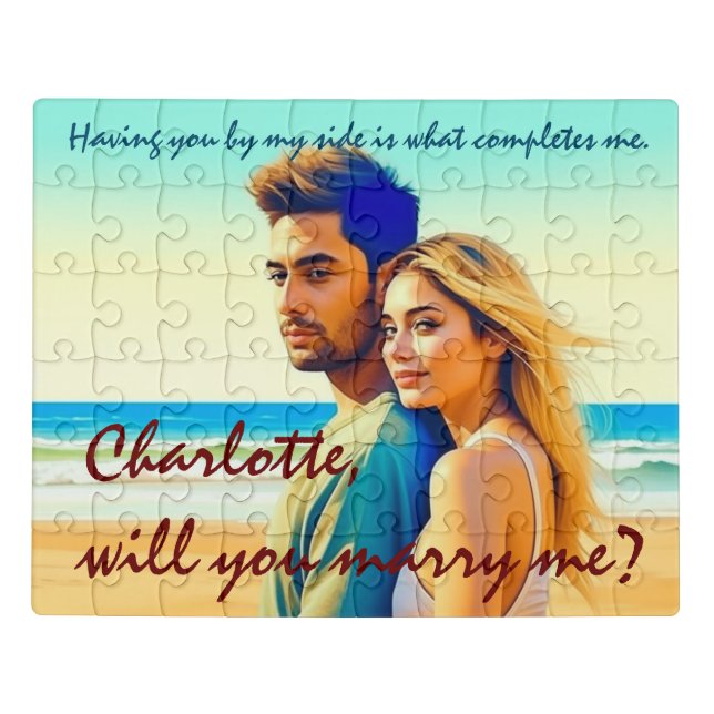Personalized Marriage Proposal Love Jigsaw Puzzle (Puzzle Horizontal)