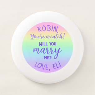 Personalized Marriage Proposal Rainbow Frisbee