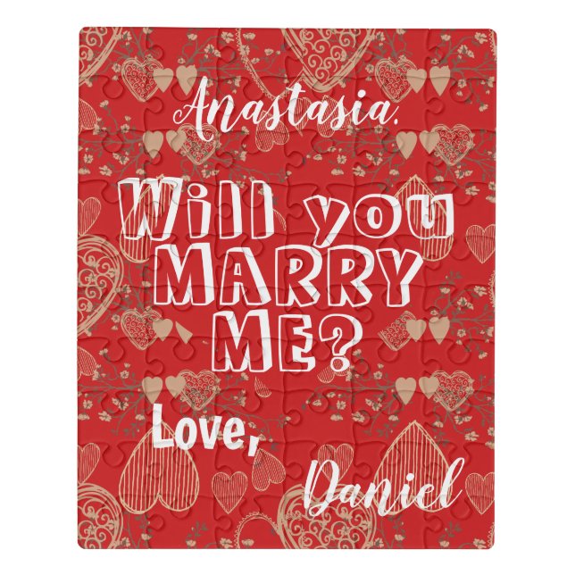 Personalized marriage proposal will you marry me jigsaw puzzle (Puzzle Vertical)