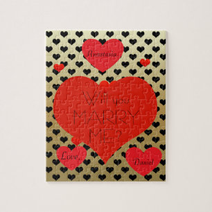 Personalized marriage proposal will you marry me jigsaw puzzle