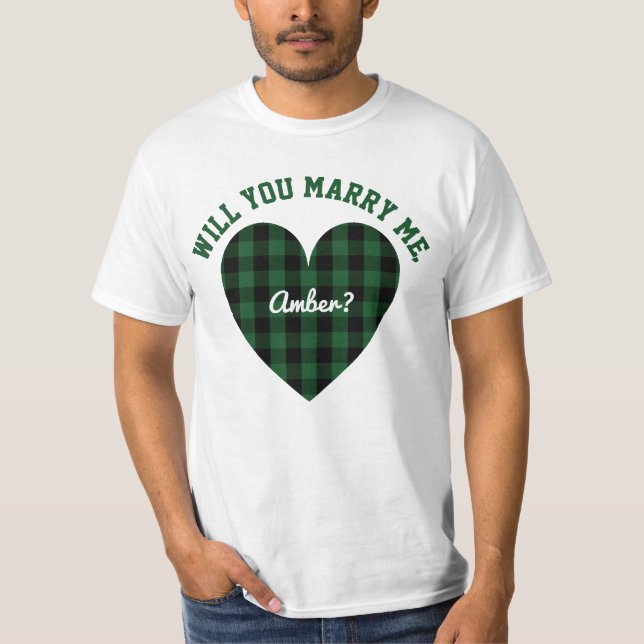 Personalized Marriage Proposal | Will You Marry Me T-Shirt (Front)