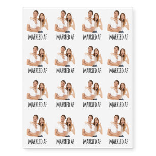 Personalized Married AF Photo Custom Wedding Party Temporary Tattoos
