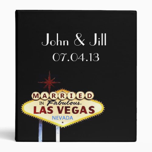 Personalized Married in Las Vegas Wedding Album Binder