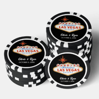 Personalized Married in Las Vegas Wedding Favor Poker Chips