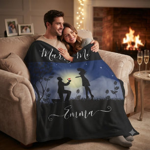 Personalized Marry Me Marriage Proposal Fleece Blanket