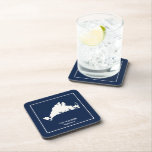 Personalized Martha's Vineyard Silhouette Beverage Coaster<br><div class="desc">Personalized Preppy  Martha's Vineyard Silhouette set of 6 beverage coasters,  add your name,  your vineyard island town! Perfect summer beverage coaster!!</div>