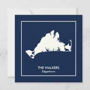 Personalized Martha's Vineyard Silhouette Note Card