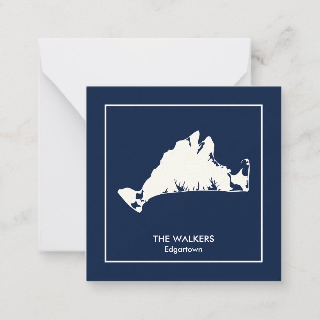 Personalized Martha's Vineyard Silhouette  Note Card (Front)