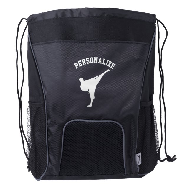 Personalized martial arts drawstring backpack (Front)