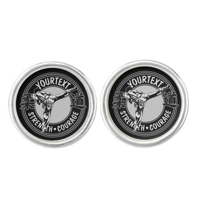 Personalized Martial Arts JUDO Japan Combat Sport  Cufflinks (Front)