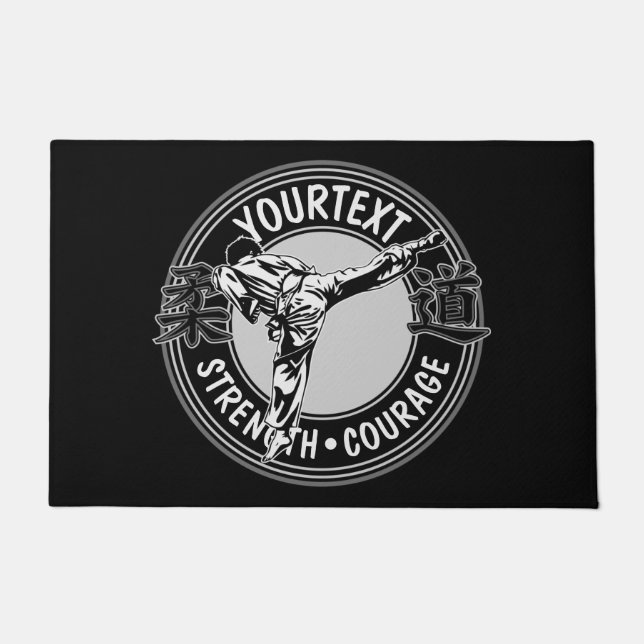 Personalized Martial Arts JUDO Japan Combat Sport  Doormat (Front)