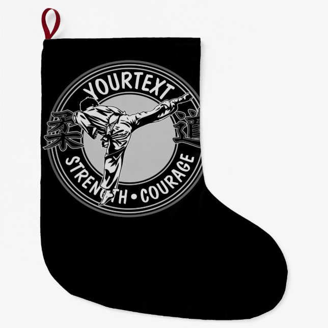 Personalized Martial Arts JUDO Japan Combat Sport  Large Christmas Stocking (Front)
