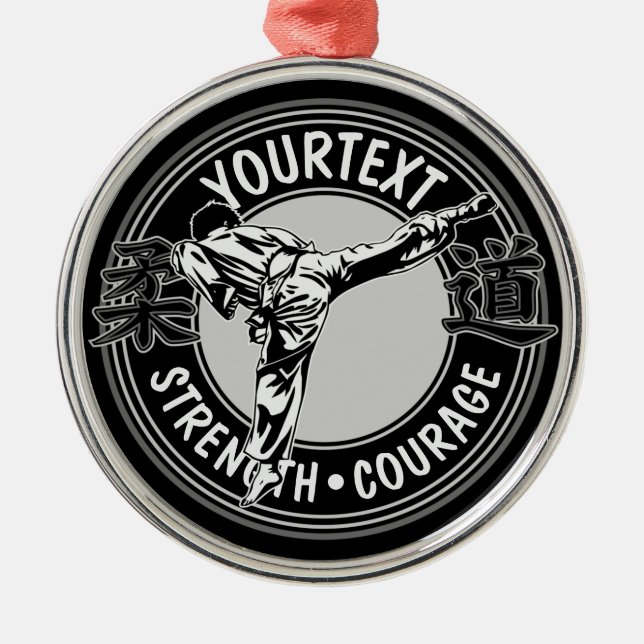 Personalized Martial Arts JUDO Japan Combat Sport  Metal Ornament (Front)
