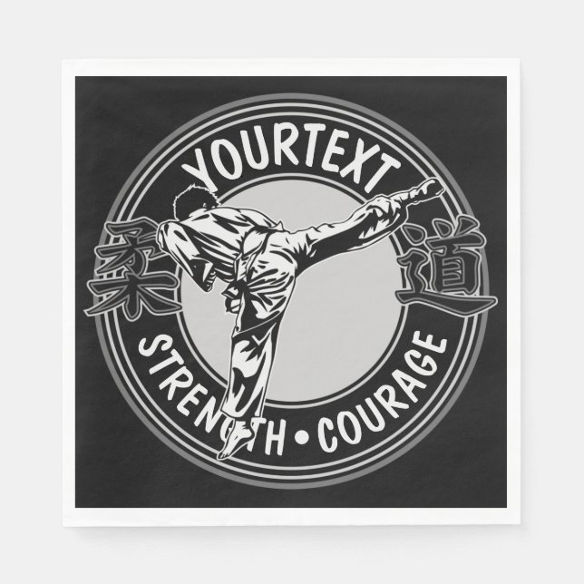 Personalized Martial Arts JUDO Japan Combat Sport Napkins (Front)
