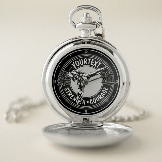 Personalized Martial Arts JUDO Japan Combat Sport  Pocket Watch (Inside)