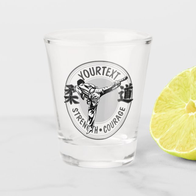 Personalized Martial Arts JUDO Japan Combat Sport Shot Glass (Front)